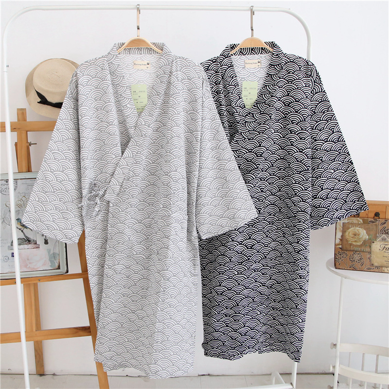 Kimono Yukata Cotton - 2026 신상 남성용 100% 면 거즈