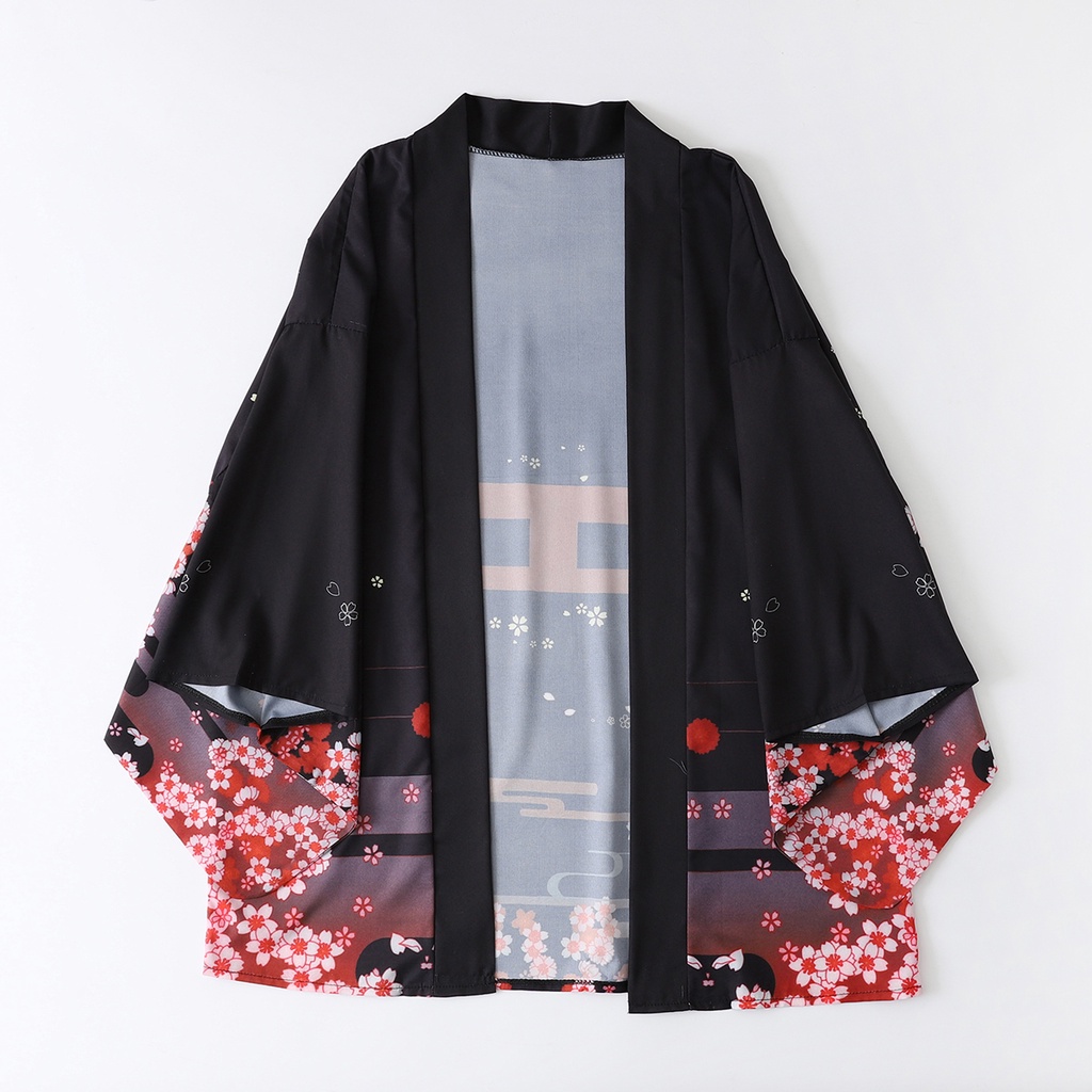 패션 폭스 프린트 여름 해변 유카타 스트리트웨어 카디건 - Kimono Yukata Cotton 리뷰 및 가격