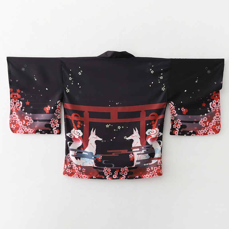 패션 폭스 프린트 여름 해변 유카타 스트리트웨어 카디건 - Kimono Yukata Cotton 리뷰 및 가격