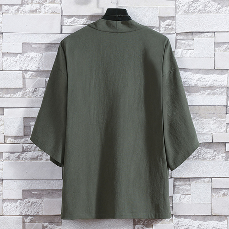 남성용 기모노 가디건 일본식 재킷 캐주얼 코튼 3/4  - Kimono Yukata Cotton 리뷰 및 가격