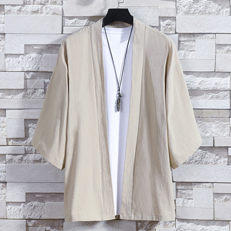 남성용 기모노 가디건 일본식 재킷 캐주얼 코튼 3/4  - Kimono Yukata Cotton 리뷰 및 가격