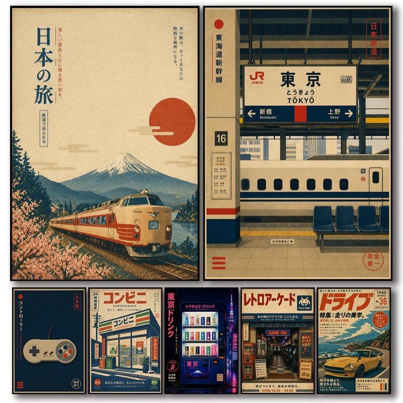 빈티지 일본 전통 상점 기차역 게임 아케이드 자동차 포 - Japanese Lifestyle Store 리뷰 및 가격