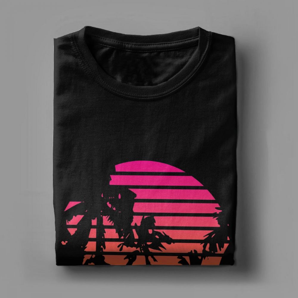 선셋 팜 트리 빈티지 티 셔츠 80s Synthwave - Japan Lifestyle And Culture 리뷰 및 가격